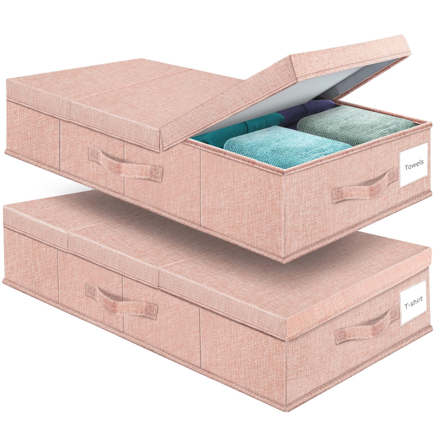 Under Bed Storage Containers Large Foldable Storage Box with Lid Clothes Shoes Blankets Pillow Organizer
