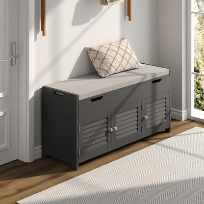 Shoe Storage Bench Lift Top Entryway Storage Bench Organizer Seat with Storage Cabinet