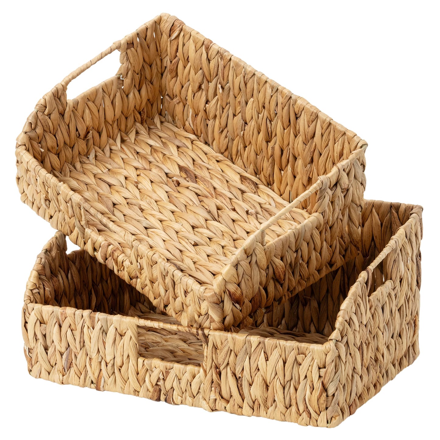 Wicker Storage Baskets Pantry Organizers Storage Basket 2 Pack