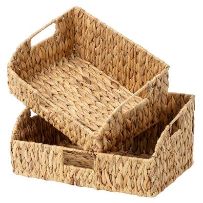 Wicker Storage Baskets Pantry Organizers Storage Basket 2 Pack