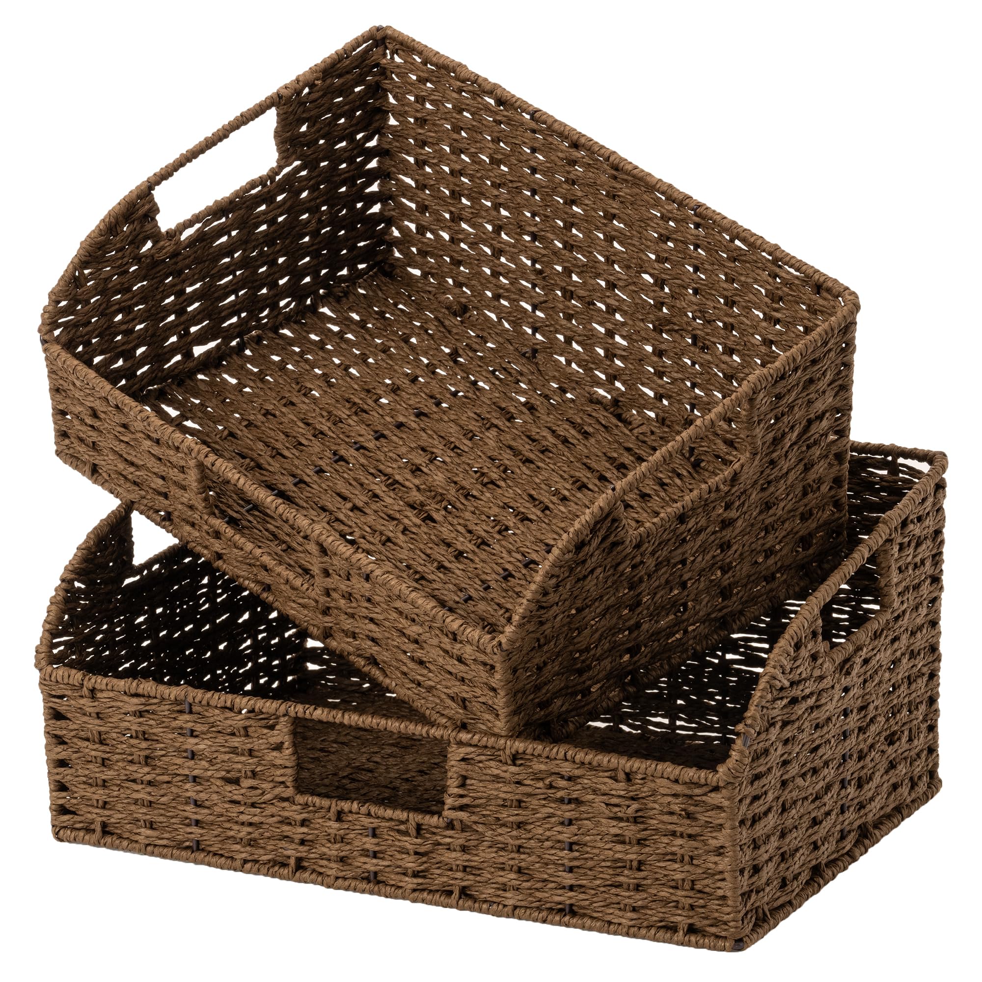 Wicker Storage Baskets Pantry Organizers Storage Basket 2 Pack