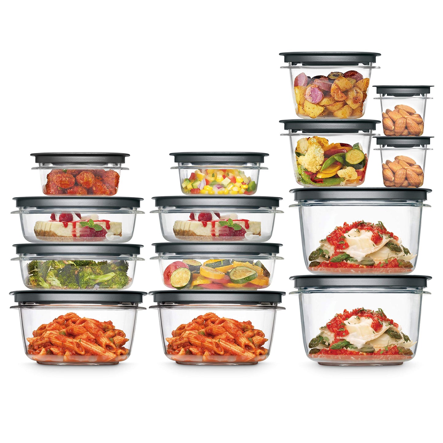 Food Storage Container Set, 10-Piece, BPA-Free, Microwave & Dishwasher Safe, Grey