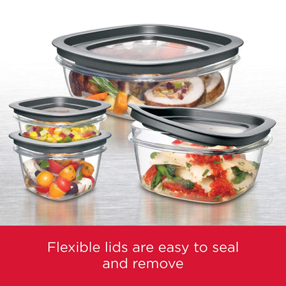 Food Storage Container Set, 10-Piece, BPA-Free, Microwave & Dishwasher Safe, Grey