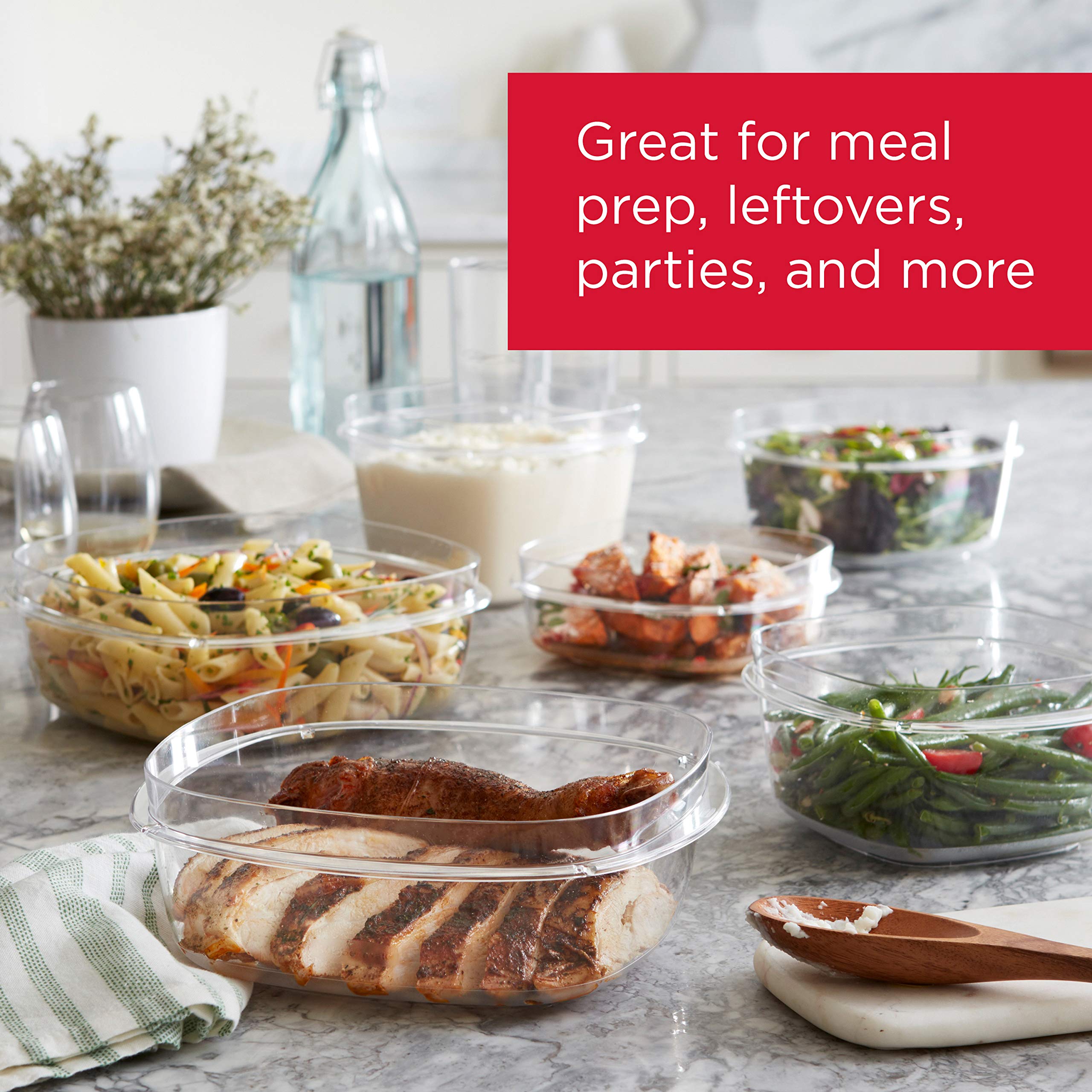 Food Storage Container Set, 10-Piece, BPA-Free, Microwave & Dishwasher Safe, Grey