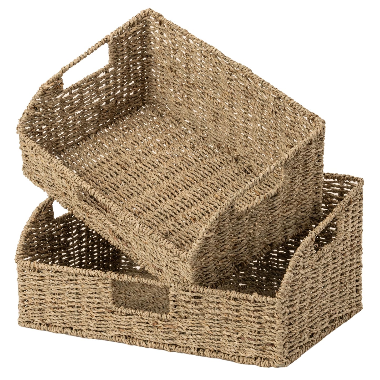 Wicker Storage Baskets Pantry Organizers Storage Basket 2 Pack