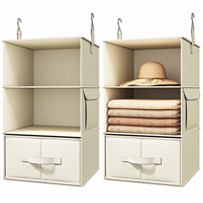 Hanging Closet Organizer Shelves with Drawers Closet Storage Organizer with Shelves and Compartments