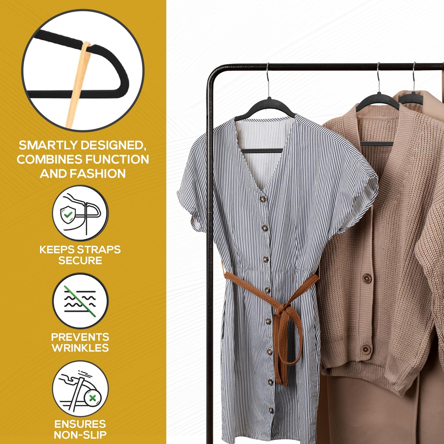 Velvet Hangers Ultra Thin Non Slip Space Saving Clothes Hangers Heavy Duty 360 Swivel Hook Closet Organizer