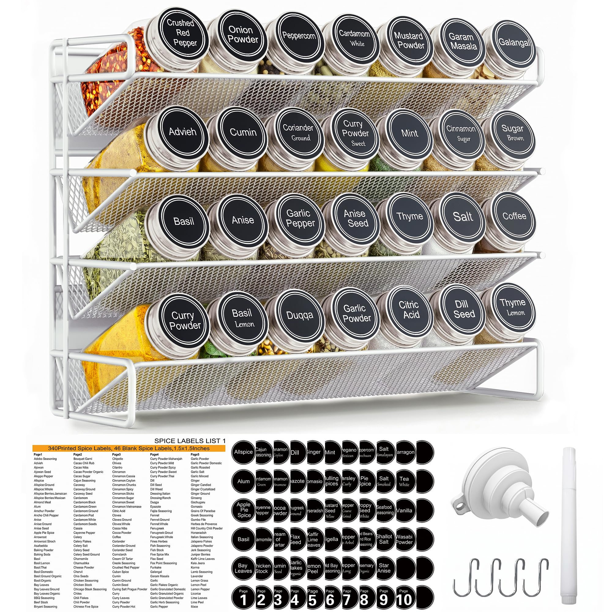 Magnetic Spice Storage Rack Organizer Fridge Kitchen Shelf