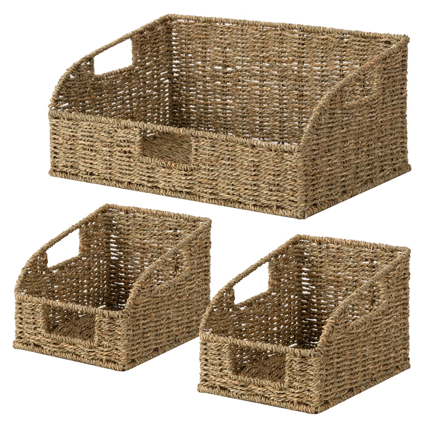 Wicker Storage Baskets Pantry Organizers Storage Basket 2 Pack