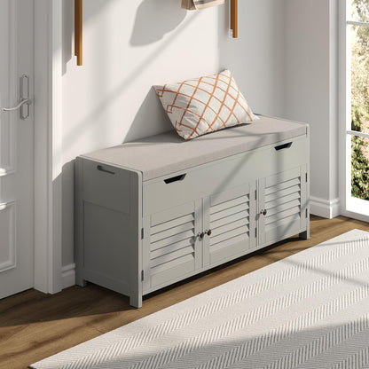 Shoe Storage Bench Lift Top Entryway Storage Bench Organizer Seat with Storage Cabinet