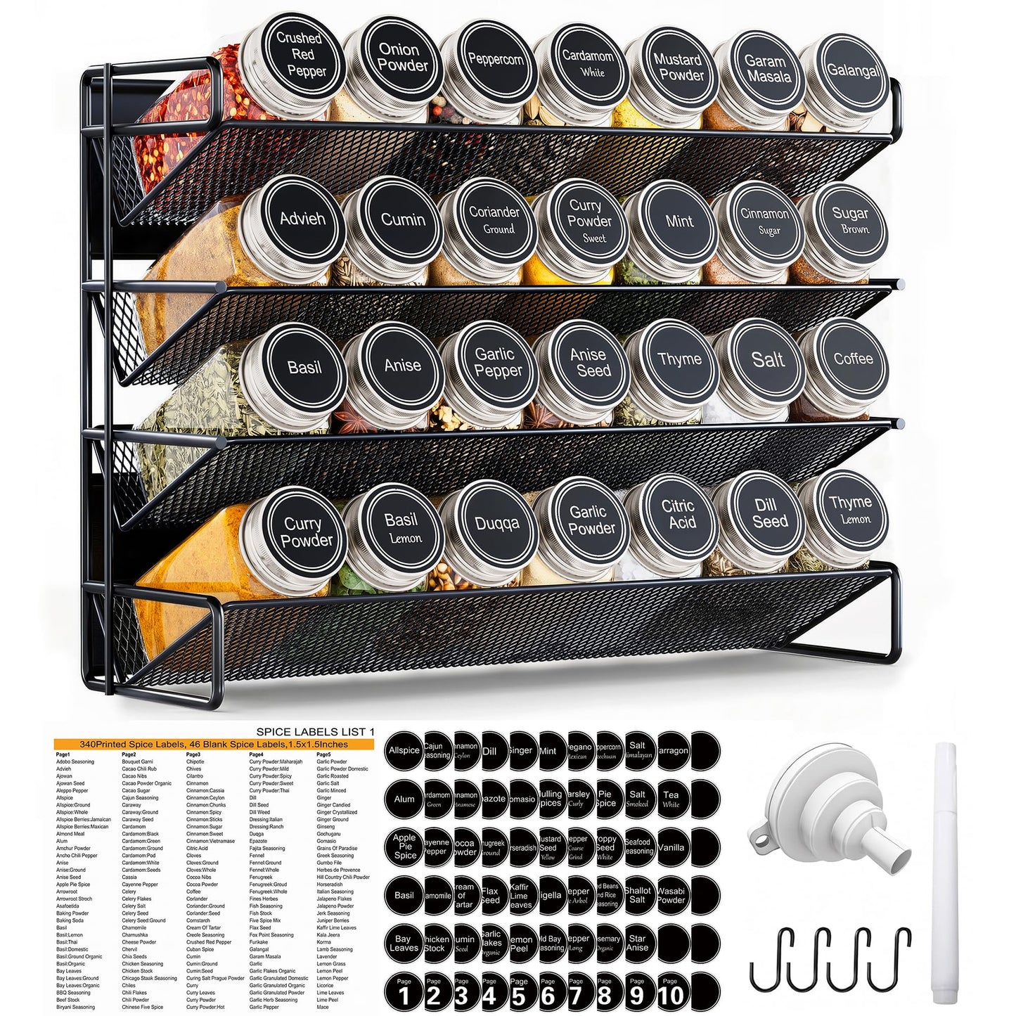 Magnetic Spice Storage Rack Organizer Fridge Kitchen Shelf