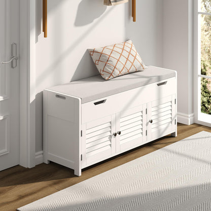 Shoe Storage Bench Lift Top Entryway Storage Bench Organizer Seat with Storage Cabinet